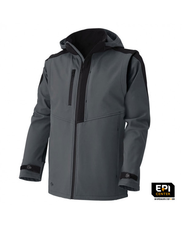 SOFTSHELL GAMMEX CHARCOAL/NOIR MANCHES  AMOVIBLES REF 0133